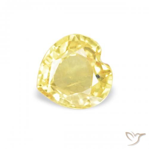 0.41ct Natural Luz amarela Safira, Coração, VVS-VS
