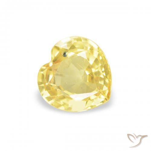 Safira Luz amarela Natural 0.41ct, Coração, VVS-VS