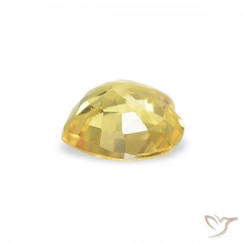 Safira Luz amarela Natural 0.41ct, Coração, VVS-VS