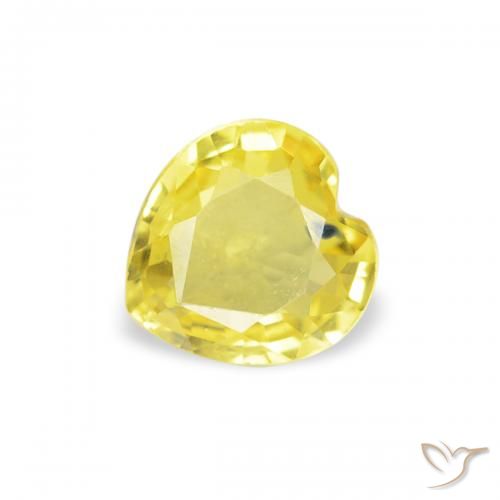 0.39ct Natural amarelo médio Safira, Coração, VVS-VS