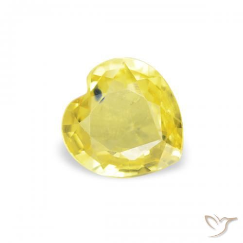 Safira amarelo médio Natural 0.39ct, Coração, VVS-VS