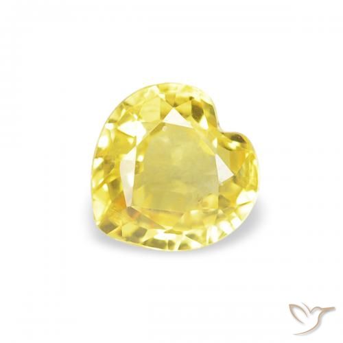 0.40ct Natural Luz amarela Safira, Coração, VVS-VS
