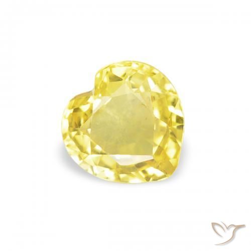 Safira Luz amarela Natural 0.40ct, Coração, VVS-VS