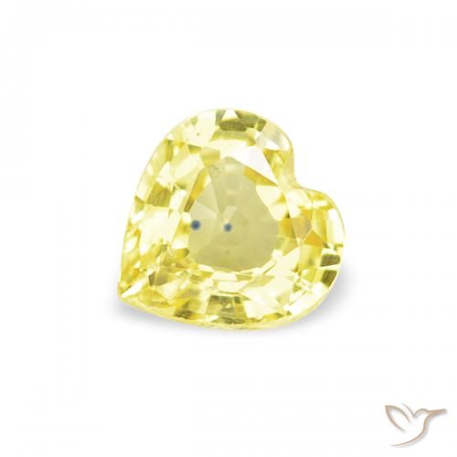 0.41ct Natural Luz amarela Safira, Coração, VVS-VS