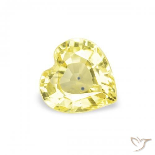 Safira Luz amarela Natural 0.41ct, Coração, VVS-VS