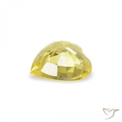Safira Luz amarela Natural 0.41ct, Coração, VVS-VS