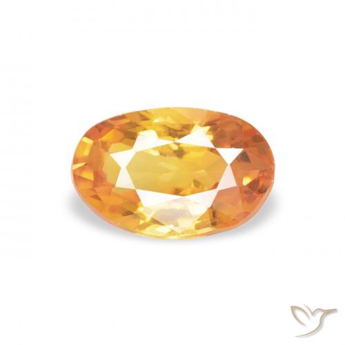 0.60ct Natural Laranja Profundo-Ouro Safira, oval, VS