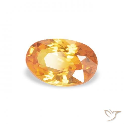 Safira Laranja Profundo-Ouro Natural 0.60ct, oval, VS