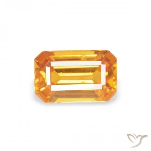 0.41ct Natural Laranja-Ouro Safira, Corte Esmeralda, VS