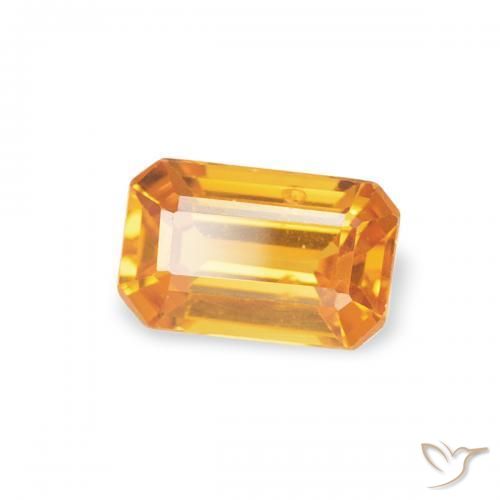 Safira Laranja-Ouro Natural 0.41ct, Corte Octógono / Esmeralda, VS