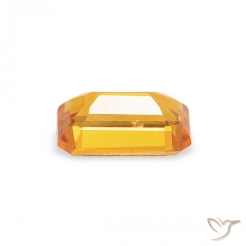 Safira Laranja-Ouro Natural 0.41ct, Corte Octógono / Esmeralda, VS