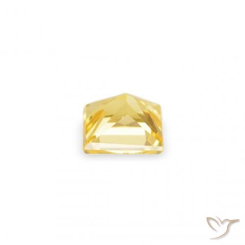 Safira amarelo médio Natural 0.18ct, Quadrado, VS