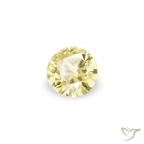Pedras preciosas de Safira Luz amarela natural de 1.88 ct, Redondo, VVS-VS