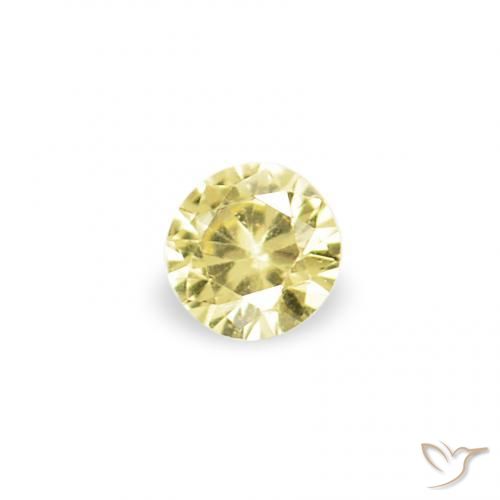 Pedras preciosas de Safira Luz amarela natural de 1.54 ct, Redondo, VVS-VS