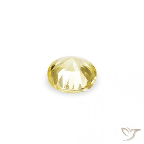 Pedras preciosas de Safira Luz amarela natural de 1.54 ct, Redondo, VVS-VS