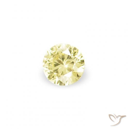Pedras preciosas de Safira Luz amarela natural de 1.52 ct, Redondo, VVS-VS