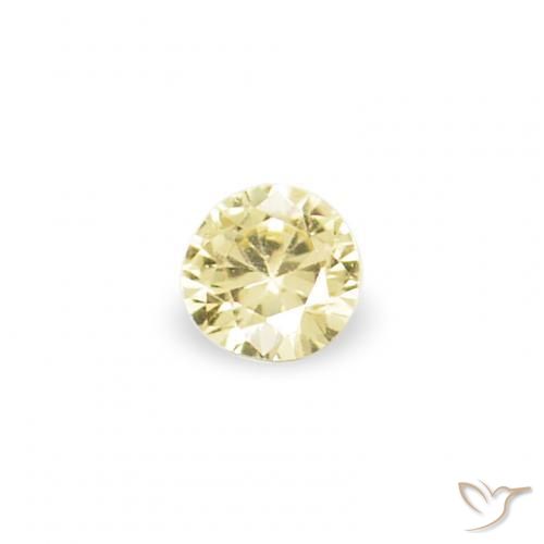 Pedras preciosas de Safira Luz amarela natural de 1.54 ct, Redondo, VVS-VS