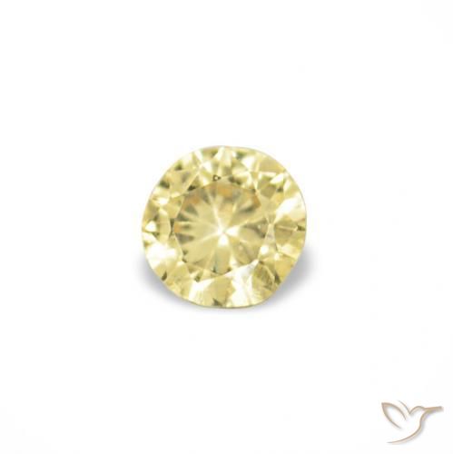Pedras preciosas de Safira Amarelo Dourado Claro natural de 1.54 ct, Redondo, VVS-VS