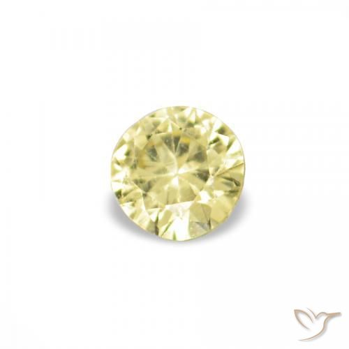 1.52ctw Natural Luz amarela Safira, Redondo, VVS-VS