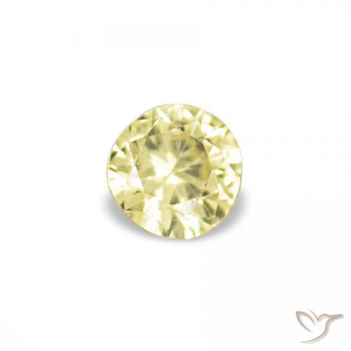 Pedras preciosas de Safira Luz amarela natural de 1.52 ct, Redondo, VVS-VS
