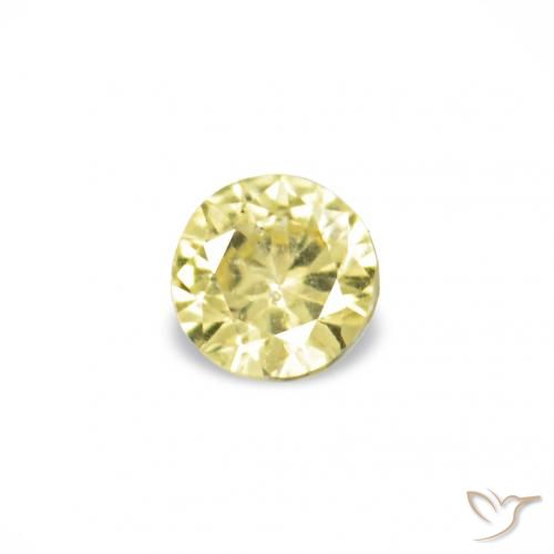 1.53ctw Luz amarela Safira, Redondo, VVS-VS