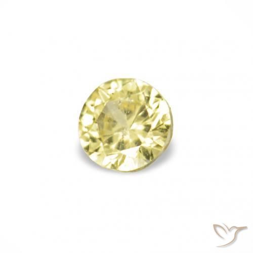Pedras preciosas de Safira Luz amarela natural de 1.53 ct, Redondo, VVS-VS