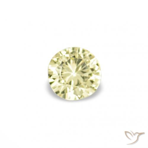 1.53ctw Luz amarela Safira, Redondo, VVS-VS