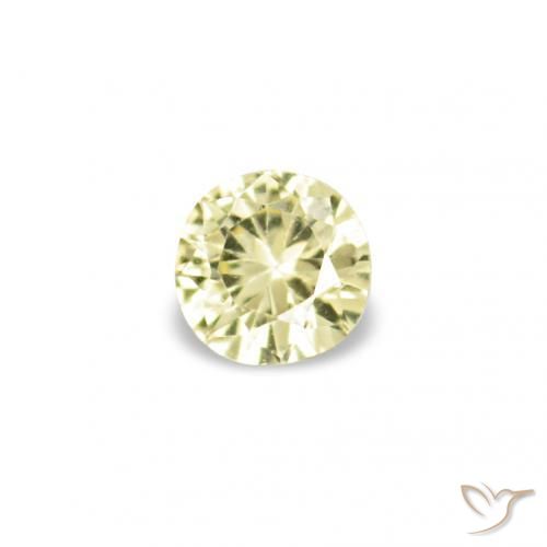 Pedras preciosas de Safira Luz amarela natural de 1.53 ct, Redondo, VVS-VS