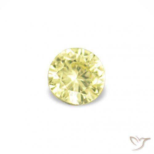 Pedras preciosas de Safira Luz amarela natural de 1.54 ct, Redondo, VVS-VS