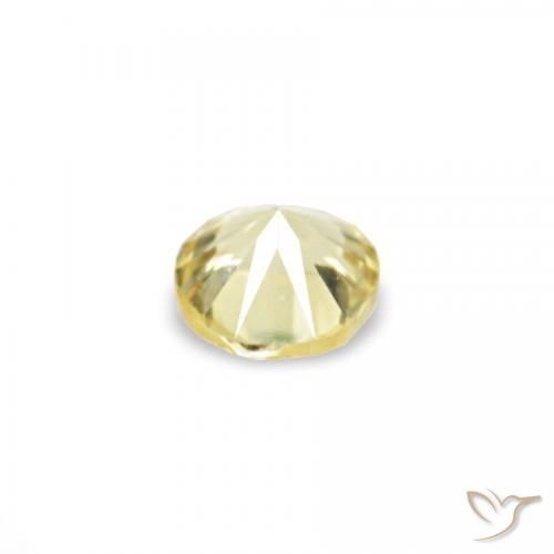 Pedras preciosas de Safira Medium Light-Yellow natural de 1.54 ct, Redondo, VVS-VS