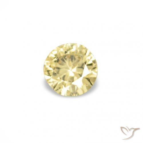 Pedras preciosas de Safira Luz amarela natural de 1.54 ct, Redondo, VVS-VS