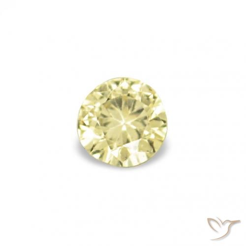 1.53ctw Luz amarela Safira, Redondo, VVS-VS