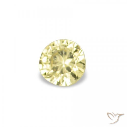 Pedras preciosas de Safira Luz amarela natural de 1.53 ct, Redondo, VVS-VS