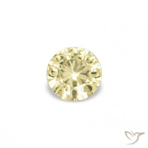 1.52ctw Luz amarela Safira, Redondo, VVS-VS