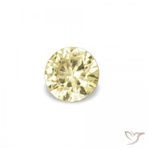 Pedras preciosas de Safira Luz amarela natural de 1.52 ct, Redondo, VVS-VS