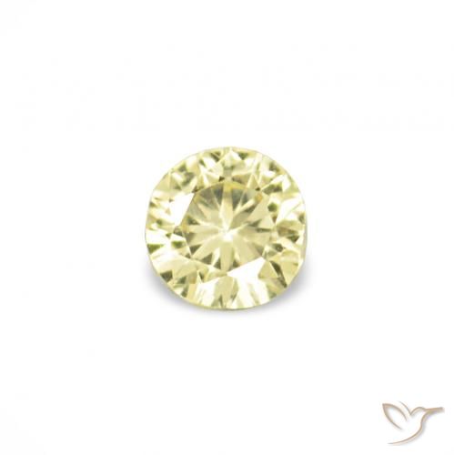 Pedras preciosas de Safira Luz amarela natural de 1.55 ct, Redondo, VVS-VS