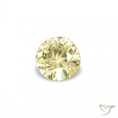 Pedras preciosas de Safira Medium Light-Yellow natural de 1.53 ct, Redondo, VVS-VS