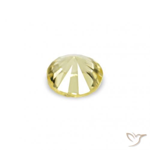 Pedras preciosas de Safira Medium Light-Yellow natural de 1.53 ct, Redondo, VVS-VS