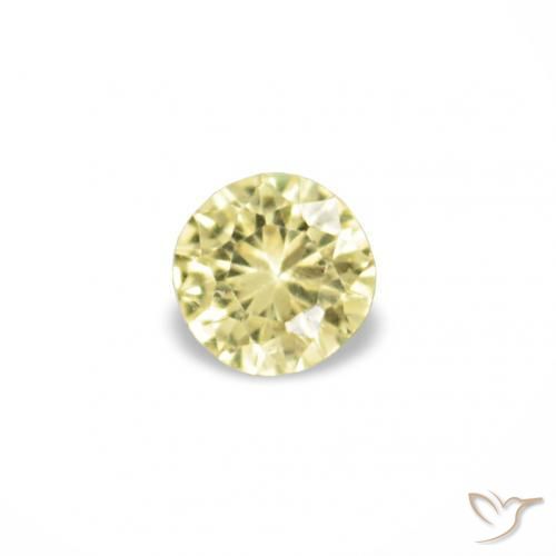 Pedras preciosas de Safira Medium Light-Yellow natural de 1.53 ct, Redondo, VVS-VS