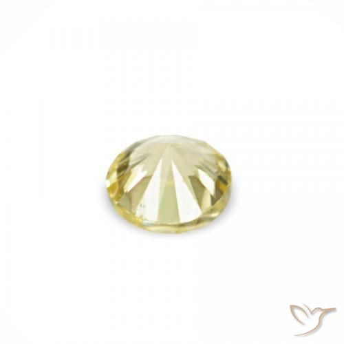 Pedras preciosas de Safira Medium Light-Yellow natural de 1.53 ct, Redondo, VVS-VS