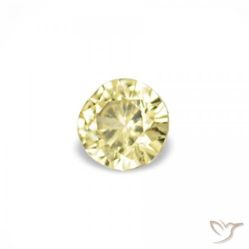 Pedras preciosas de Safira Amarelo claro natural de 1.54 ct, Redondo, VS