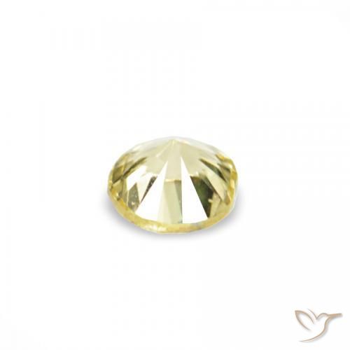 Pedras preciosas de Safira Amarelo claro natural de 1.54 ct, Redondo, VS