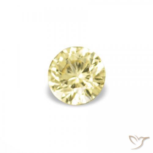 Pedras preciosas de Safira Amarelo claro natural de 1.53 ct, Redondo, VVS-VS