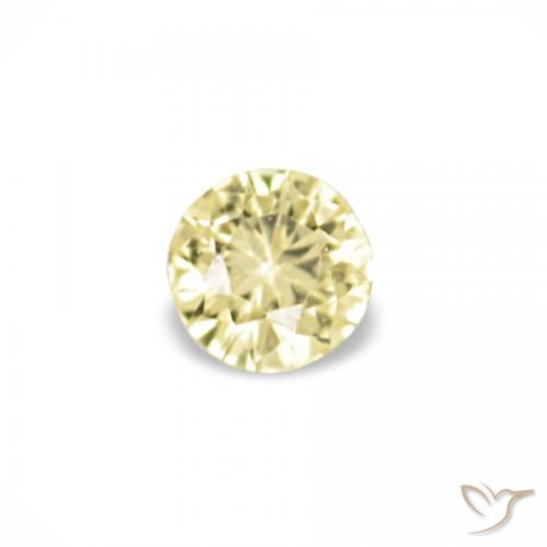 1.55ctw Natural Amarelo Claro Laguna Safira, Redondo, VVS-VS