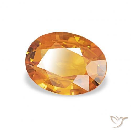 Safira laranja avermelhado Natural 1.33ct, oval, SI-I1
