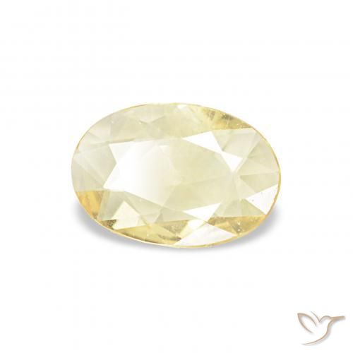 Safira Luz amarela Natural 0.30ct, oval, VVS