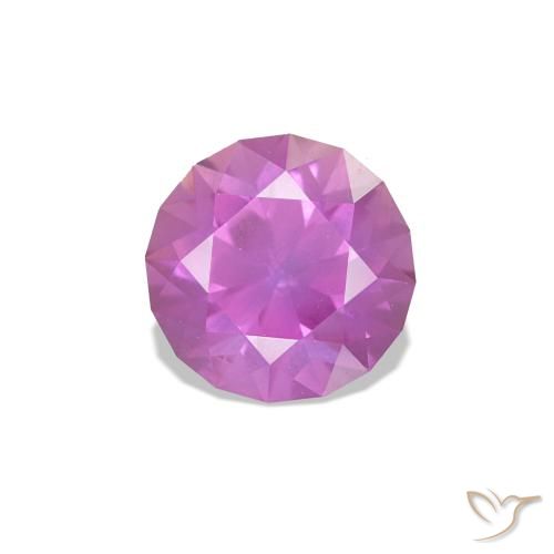 Safira Roxo rosado Natural 0.76ct, Redondo, VVS-VS