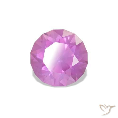 Safira Roxo rosado Natural 0.76ct, Redondo, VVS-VS