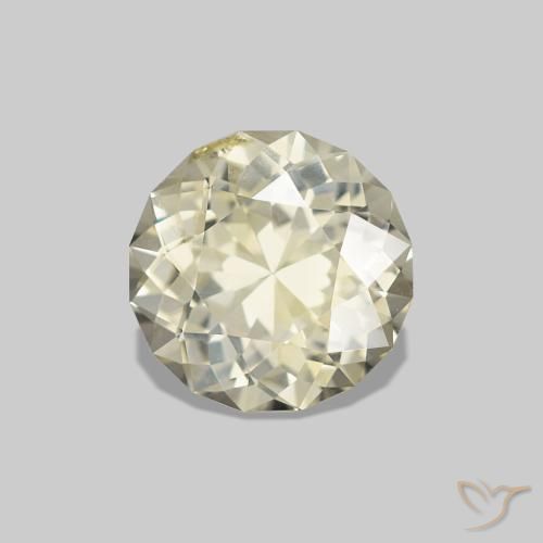 Safira Luz amarela Natural 1.00ct, Redondo, VVS