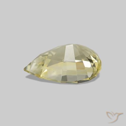 Safira Luz amarela Natural 1.37ct, Formato de pêra, VVS